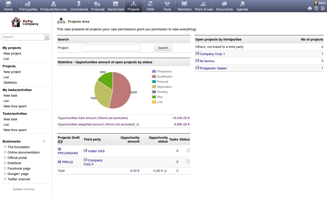 DoliCloud ERP e CRM DoliCloud ERP e CRM