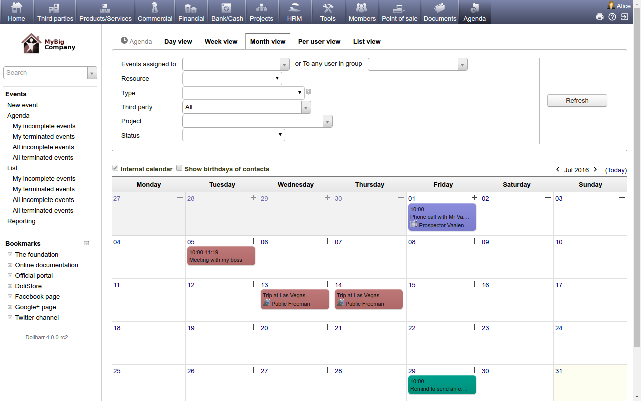 DoliCloud ERP e CRM DoliCloud ERP e CRM