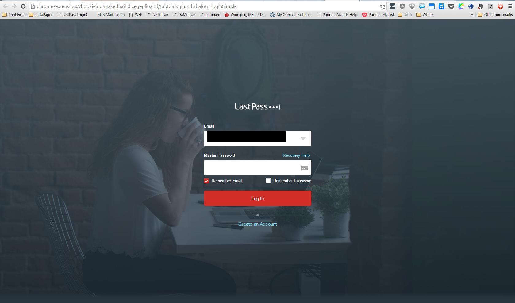 Interface de LastPass dois Interface de LastPass dois