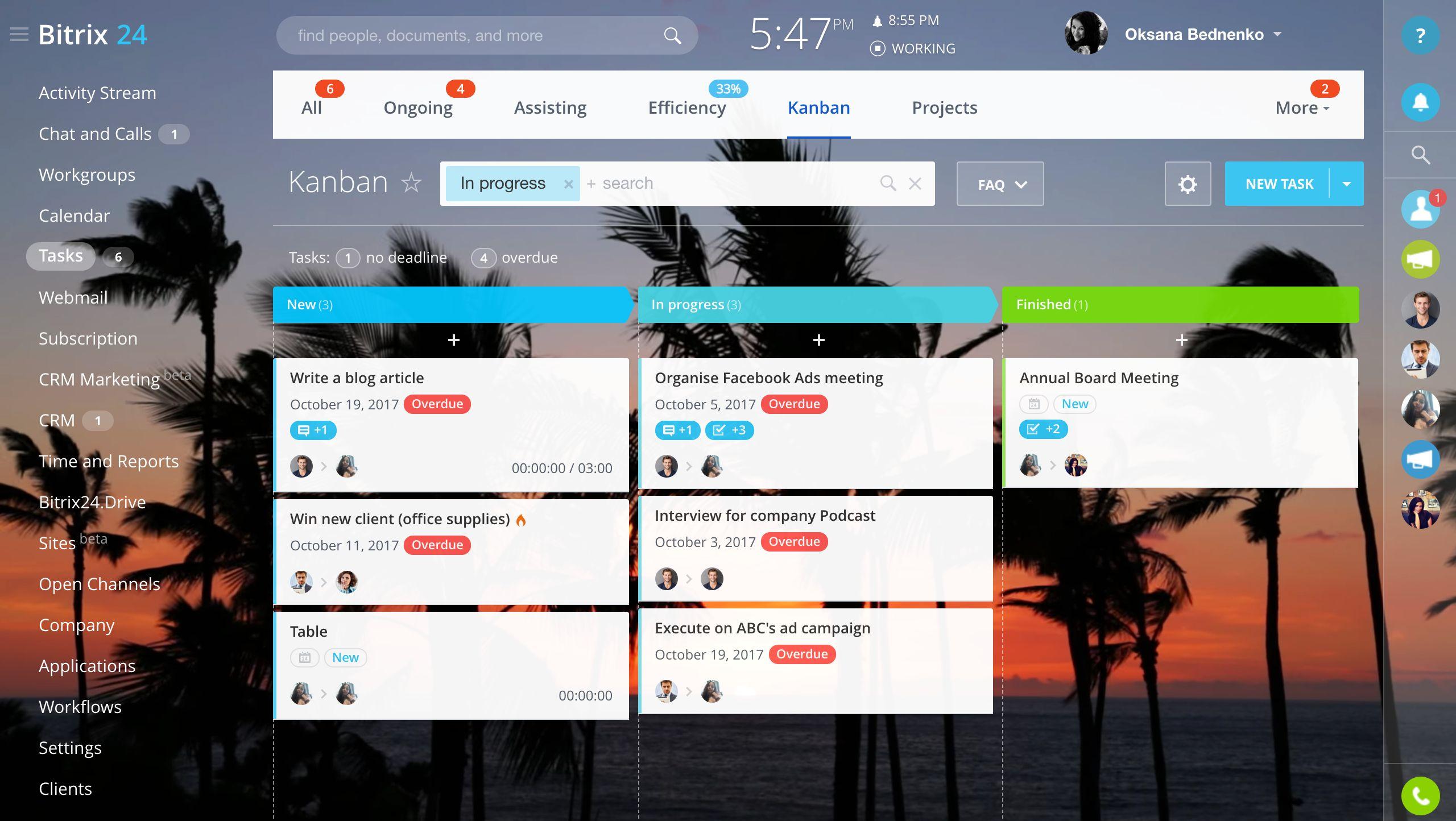Kanban de tarefas Kanban de tarefas