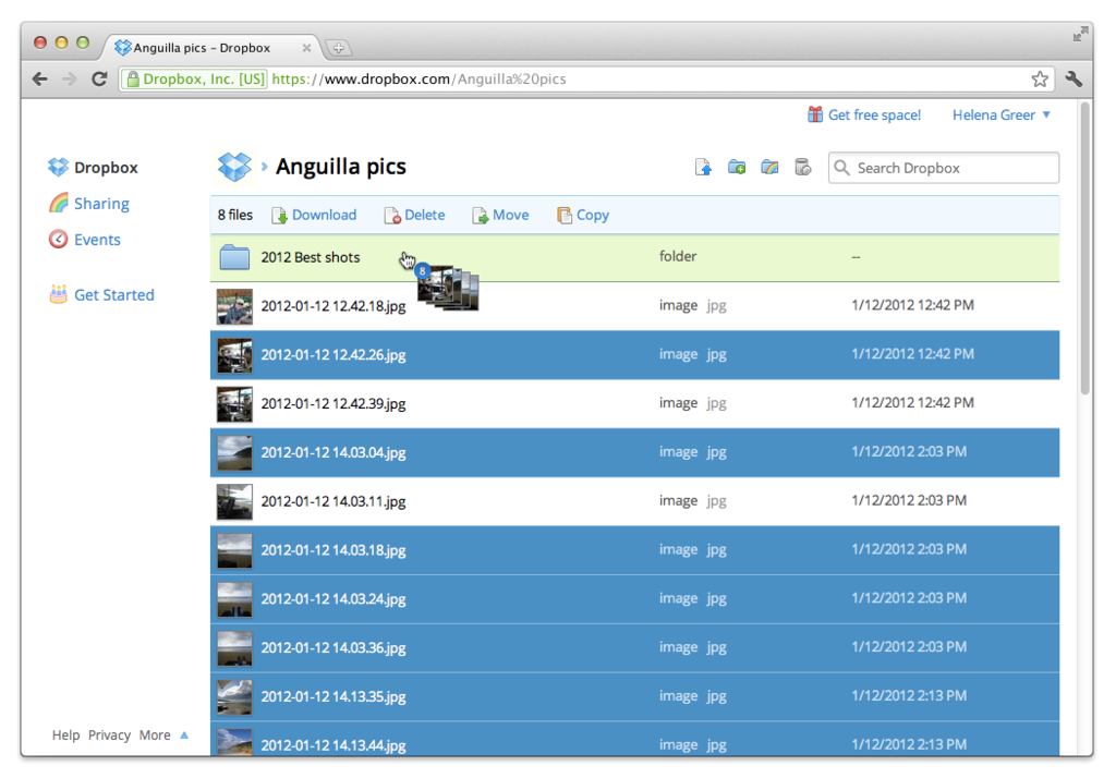 DropBox: Adaptive Web Interface, biblioteca de documentos, Documento Data Stamp DropBox: Adaptive Web Interface, biblioteca de documentos, Documento Data Stamp