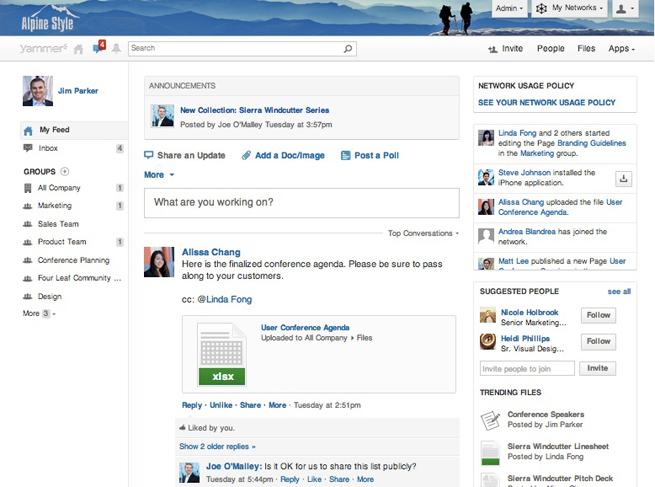 Yammer - Yammer: Publicação e compartilhamento de conteúdo, base de conhecimento, wiki, Secure Sockets Layer (SSL)
