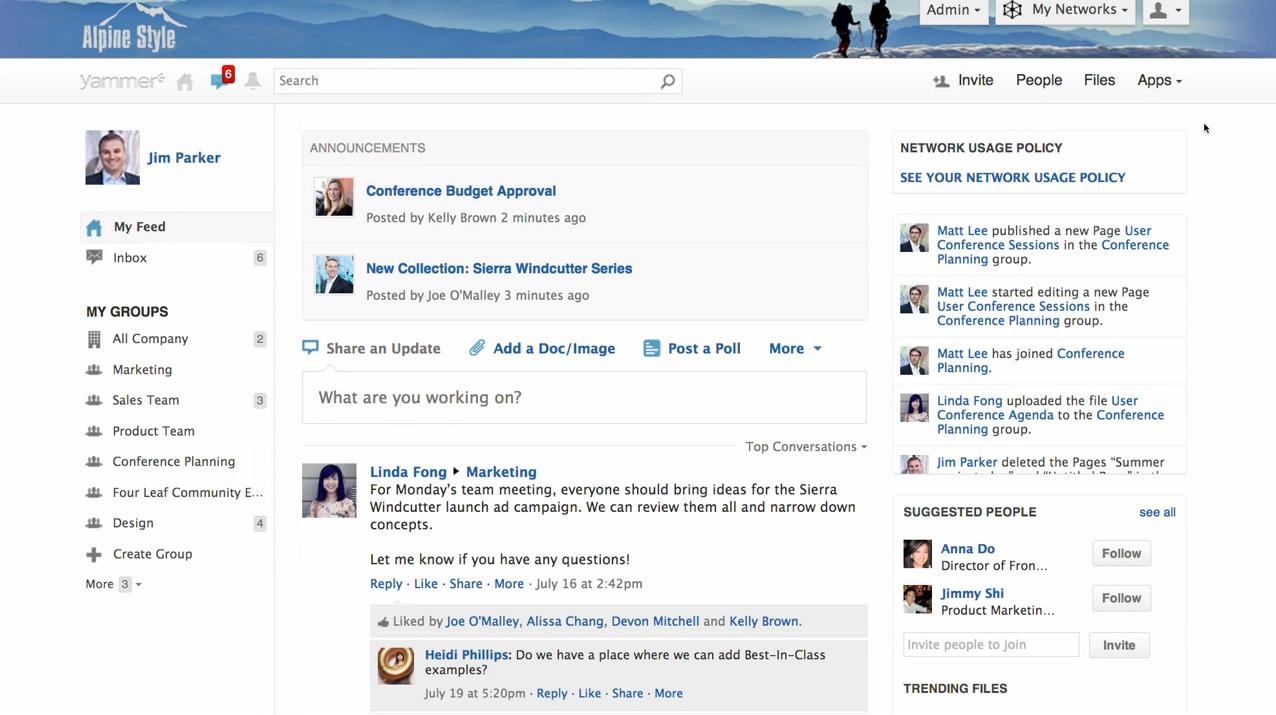 Yammer - Yammer: wiki Conhecimentos básicos, News Feed, Secure Sockets Layer (SSL)