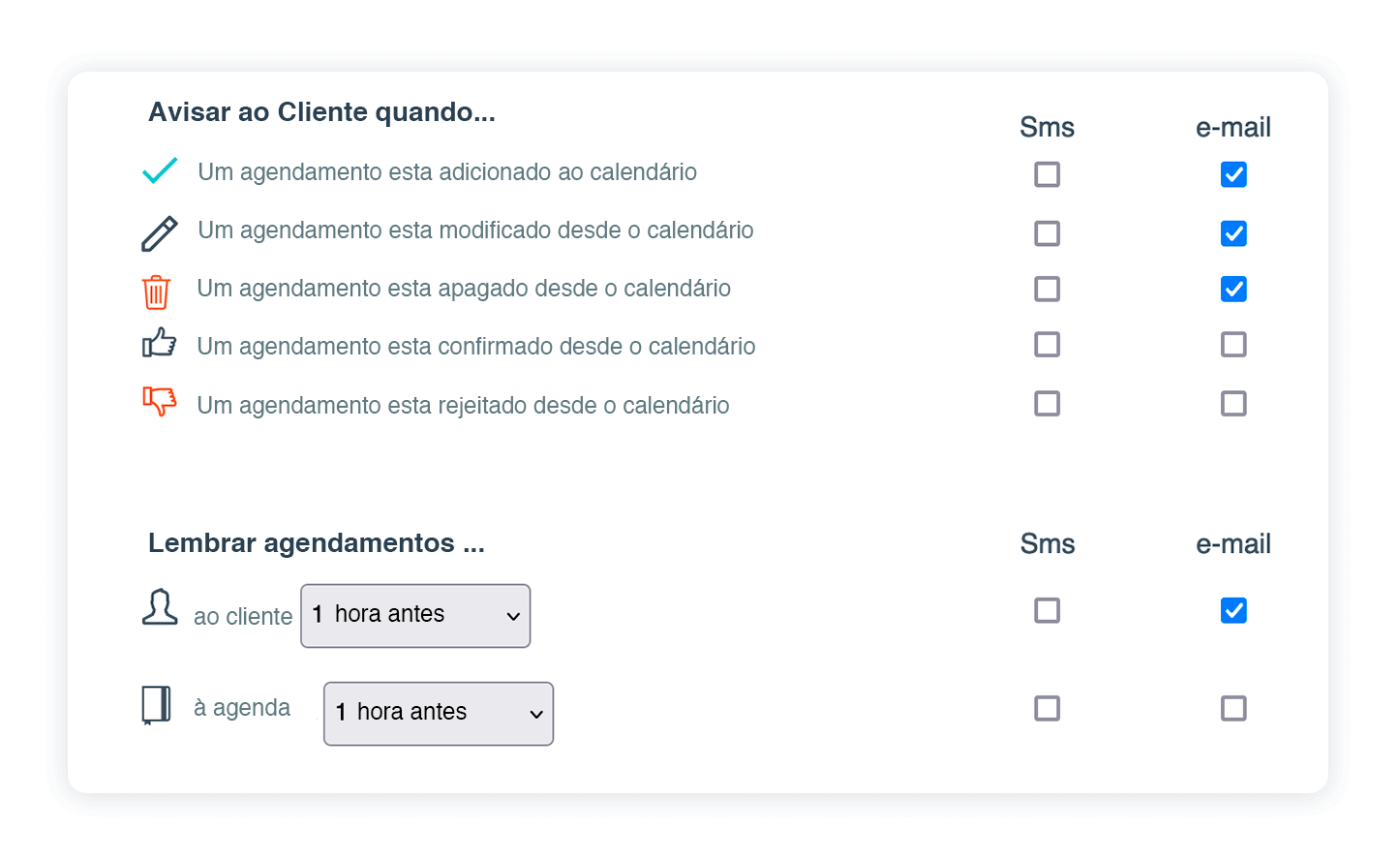 Bookitit - Recordatorios y notificaciones de las reservas
