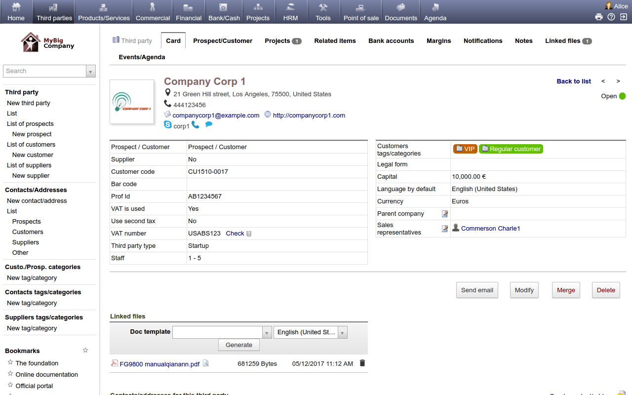 Dolibarr ERP CRM - Captura de tela 1