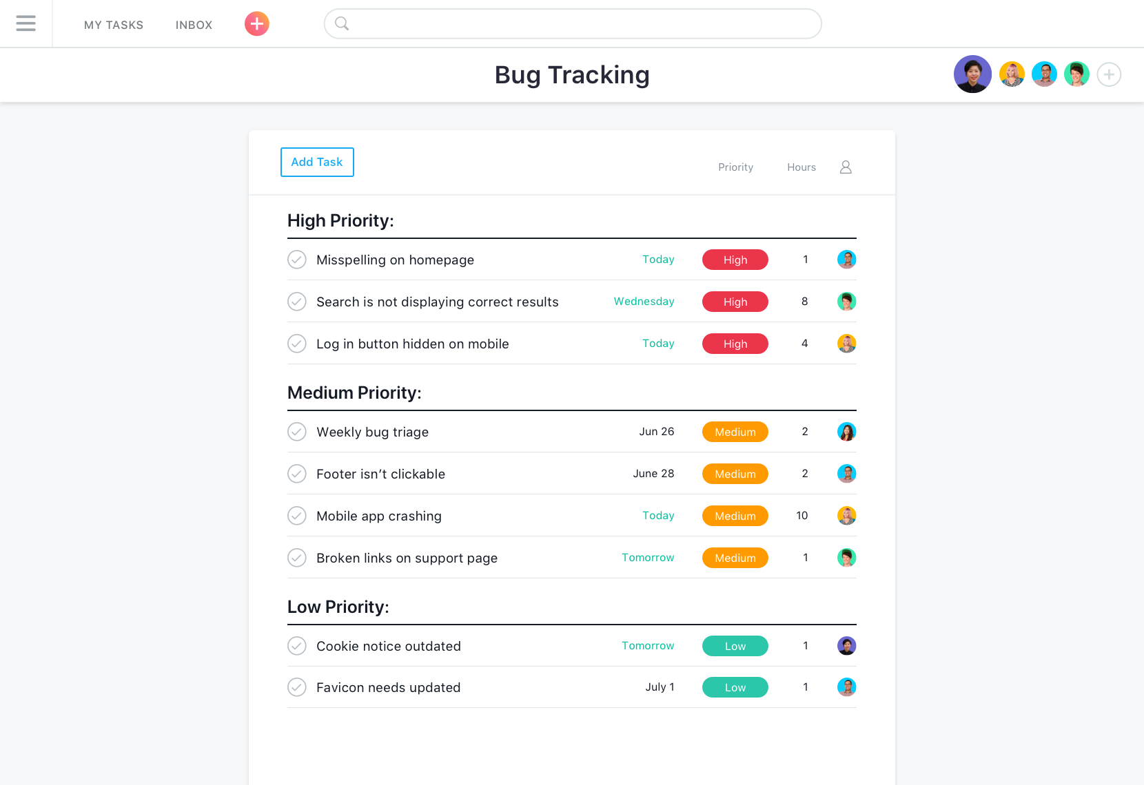 bug tracking Asana bug tracking Asana