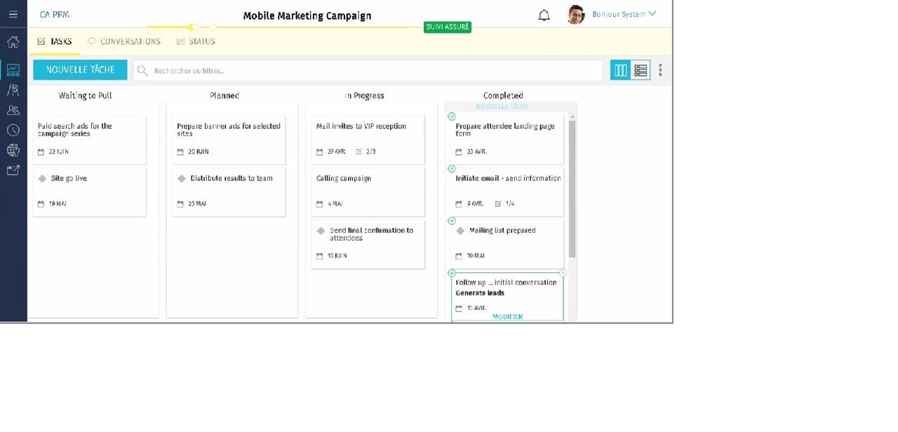 CA Clarity PPM - Organização Kanban